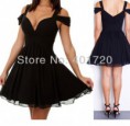 Vestido W1305 Preto Lucy Meck Chiffon Cocktail Party Prom Vestido